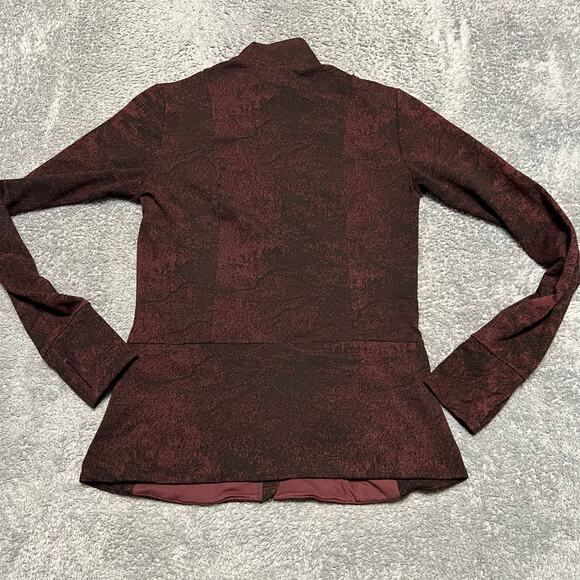 Athleta Jacket Womens Small Shanti Jacquard Full Zip Antique Burgundy Textured - Picture 3 of 8